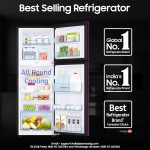 Samsung 236 L, 2 Star, Convertible, Digital Inverter with Display Frost Free Double Door Refrigerator (RT28C3922CR/HL, Red, Camellia Purple) - Image 4