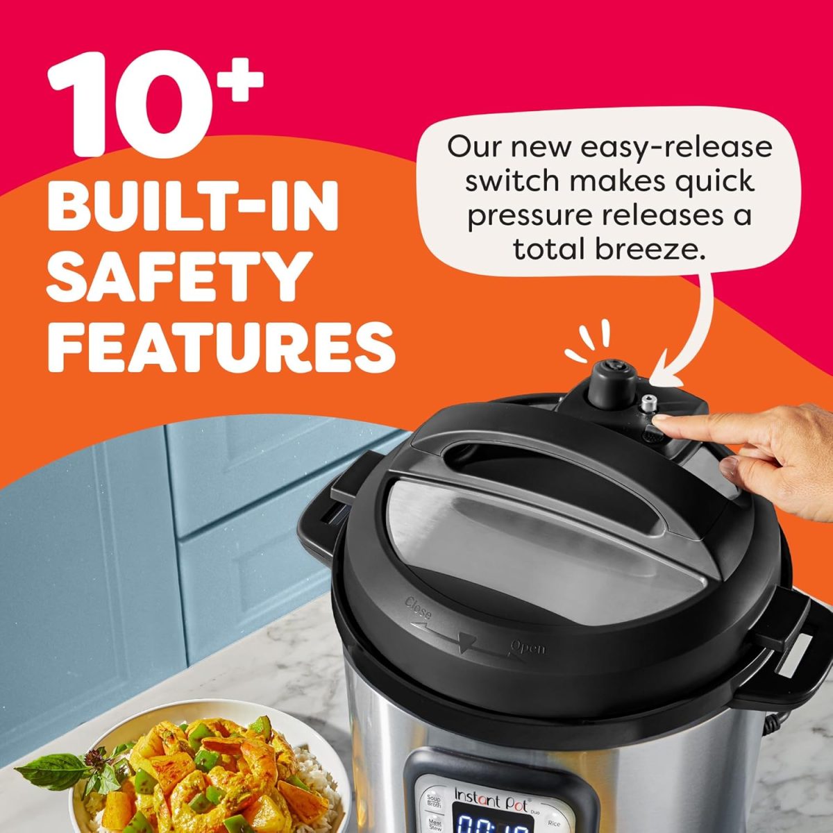 Instant Pot 321 Duo 60 6QT (5.7L), SS304 Stainless Steel Inner Pot, 7-in-1 Electric Pressure Cooker, Slow Cooker, Rice Cooker, Steamer, Saute, Yogurt Maker and Keep Warmer, Automatic Rice Cooker - Image 4
