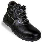 Allen Cooper 1008 Hi-Ankle Safety Shoe, Size-9 UK, Black (Free Socks)