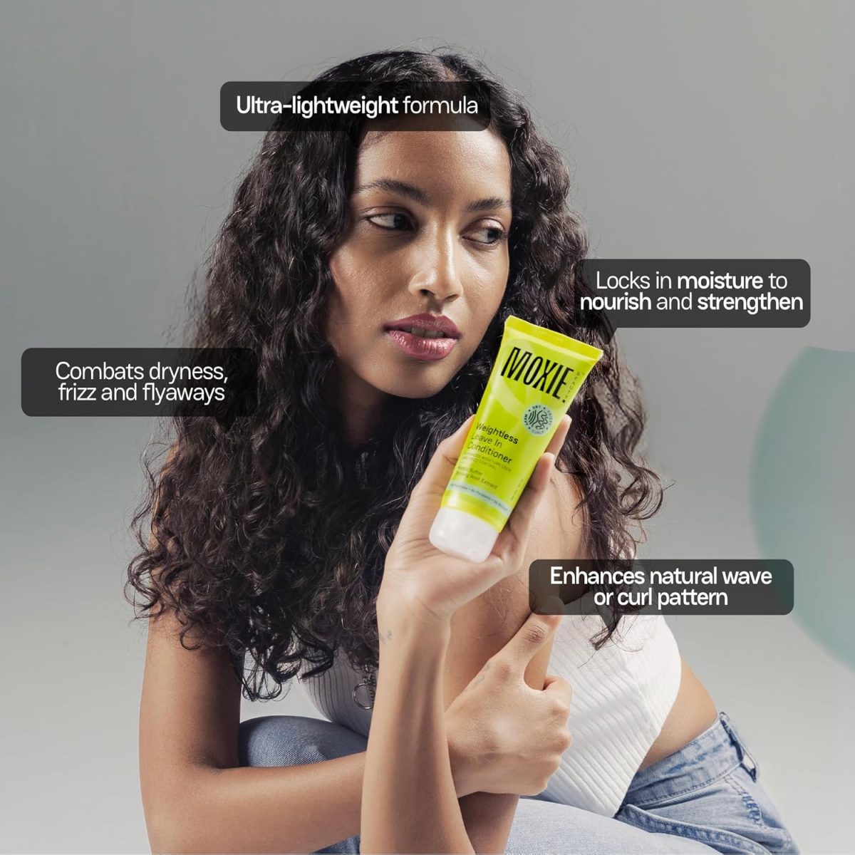 Moxie Beauty Weightless Leave In Conditioner | Mango Butter & Ginseng Root Extract | Softer Smoother Hair & Frizz Control | For Dry, Curl, Wavy & Frizzy | 50ml - Image 3