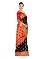 Mimosa Women's Kanjivaram Silk Saree With Blouse Piece (4309-312-Rd-Blk-Rd_Black) - Image 3