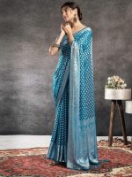 Satrani Women's Georgette Banarasi Jacquard Saree with Unstitched Blouse Piece - Image 2