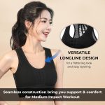 PLUMBURY Women's Padded Crop Top Sports Bra with Mesh Racerback for Gym/Yoga/Workout, Size M to 2XL