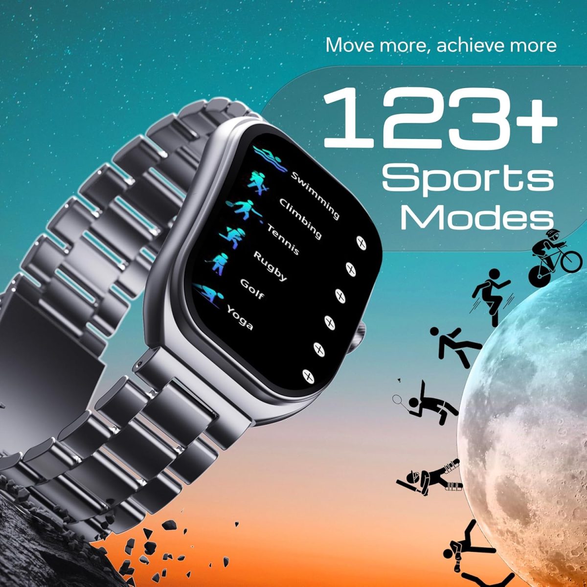 Boult Newly Launched Trail Pro Smartwatch 2.01'' 3D Curved Screen+AMOLED, BT Calling 5.3, 600 Nits Brightness, IP68, 250+ Watchfaces, 120+ Sports Modes, AI Voice Assistant, SpO2 Tracking (Chrome) - Image 7