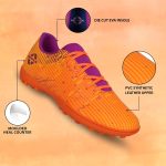 Nivia Rabona 2.0 Turf Football Shoes for Mens, Rubber Stud with PVC Synthetic Leather, Soft Cushion die Cut N R eva Sockliner, Light Weight die Cut Insole (Neon Citrus/Festival Fuchsia) - Image 2
