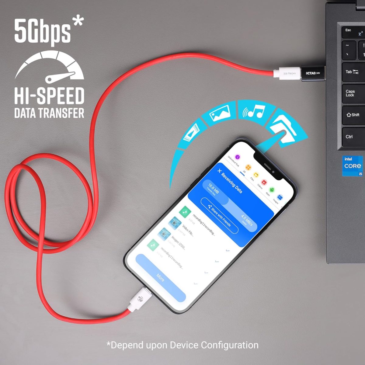 ZEBRONICS CTA1 USB Type C to Type A Converter, USB 3.0, High-Speed Data Transfer, Backward Compatibility, Plug and Play, for Laptops | PC | Compatible Devices - Image 3