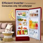 Godrej 202 L 5 Star Advanced Inverter, Jumbo Vegetable Tray Direct Cool Single Door Refrigerator With Base Drawer(, RD 210E TDI MN WN, Marine Wine) - Image 2