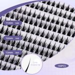 160 PCS Eye Lashes for Women, Natural Look False Eyelashes, Easy to Apply Cluster Lashes, Synthetic Fiber Eyelash Extension Kit for Daily Makeup and Special Occasions - Image 3