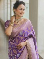 SGF11 Women's Kanjivaram Pure Soft Silk Saree With Blouse Piece - Image 5