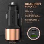Duracell 65W Fast Car Charger Adapter with Dual Output. Quick Charge, Type C PD 45W & Qualcomm Certified 3.0 20W, Compatible for iPhone, All Smartphones, Tablets & More (Copper & Black) - Image 3