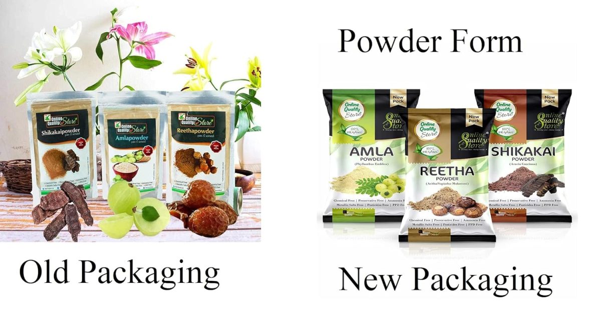 Online Quality Store Amla, Reetha, Shikakai Powder Combo Powder Pack For Hair R (Pack Of 3, Total 380G Pack), All Hair Type, Oily, Dry, Thick, Damaged, 3 Count - Image 2
