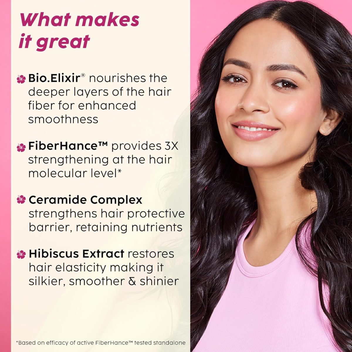 PLIX - THE PLANT FIX Hibiscus Frizz Control Hair Serum 50ml + Bond Repair Shampoo 200ml + Conditioner 175ml | Protects & Smoothes Frizzy Hair| 3x Strength with Fiberhance - Image 4