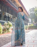 ALMAARI FASHION Handloom Cotton Floral Printed Saree with Tassels on Edges & Attached Blouse Piece | 5.5 Meter Saree + 0.8 Meter Blouse - Image 4