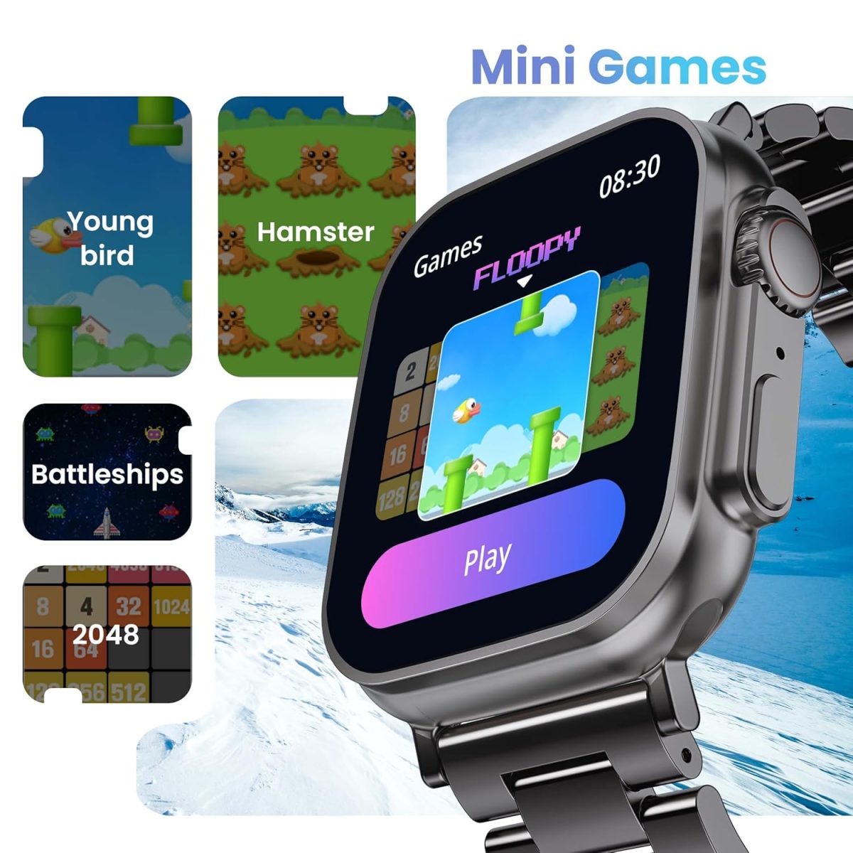 GOBOULT Newly Launched Crown Smart Watch 1.95'' Screen, BT Calling, Working Crown, Zinc Alloy Frame, 900 Nits Brightness, AI Voice Assistant, SpO2 Monitoring, 120+ Sports Mode (Chrome) - Image 15