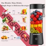 Portable 6-Blade Juicer Blender with built-in Jar,Juice Mixer Bottle,Fruit Juice Machine,USB Rechargeable Personal Size Juicer Grinder for Juices,appliance for Protein&Milk Shakes (Black, 380ML) - Image 6