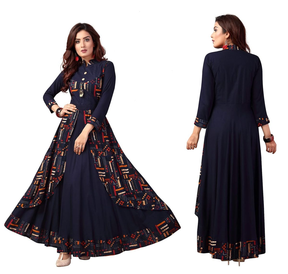 madhuram textiles Women Rayon A-Line Long Kurti(M-2082) - Image 7