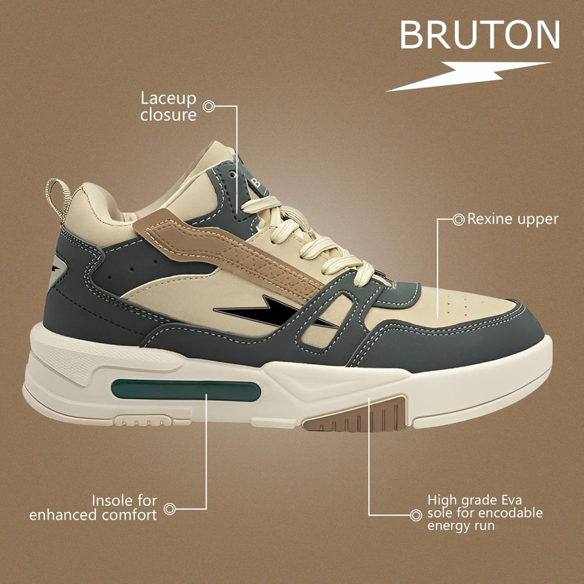BRUTON 308-Aviator Premium High Top Stylish Shoes for Men- Green - Image 3