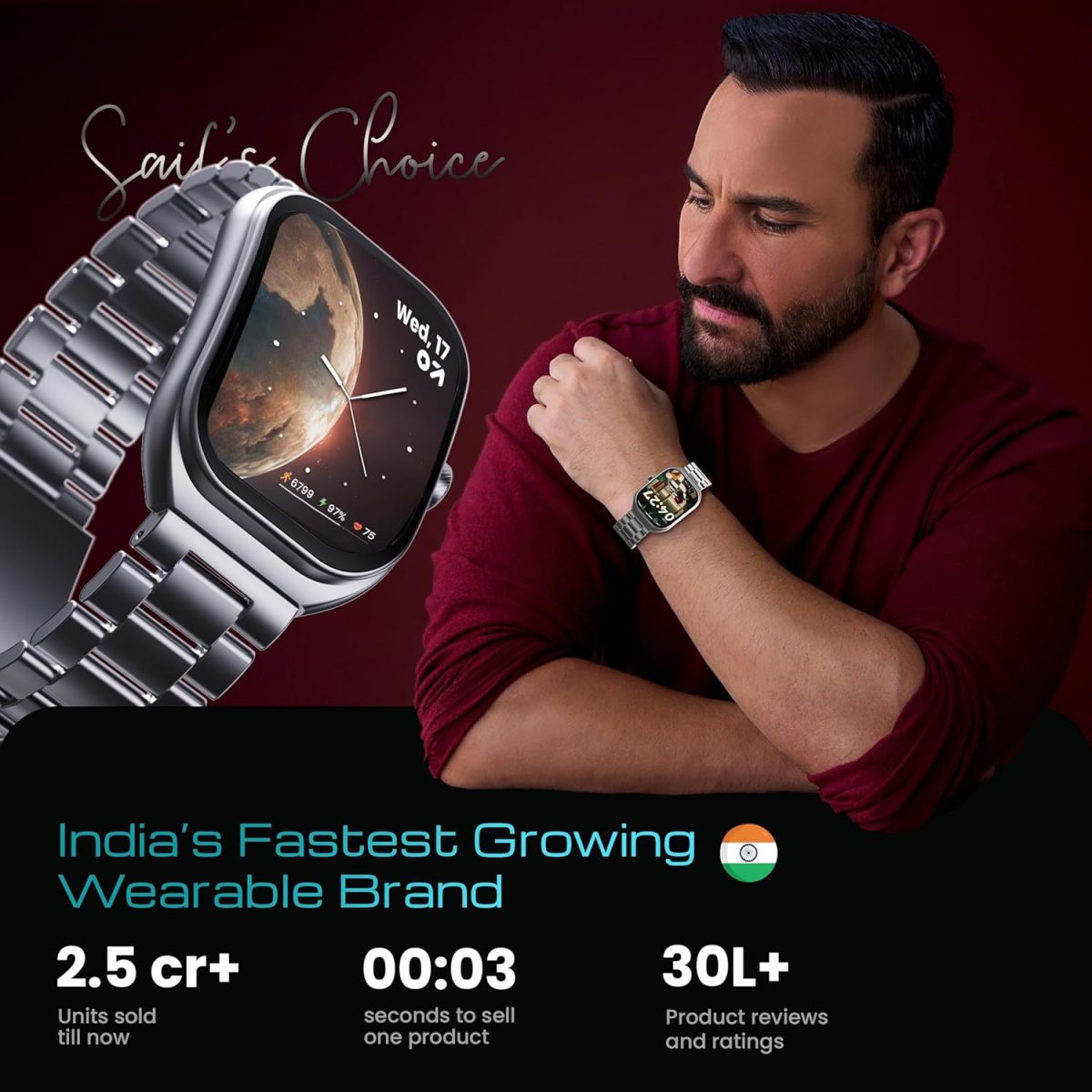 Boult Newly Launched Trail Pro Smartwatch 2.01'' 3D Curved Screen+AMOLED, BT Calling 5.3, 600 Nits Brightness, IP68, 250+ Watchfaces, 120+ Sports Modes, AI Voice Assistant, SpO2 Tracking (Chrome) - Image 13