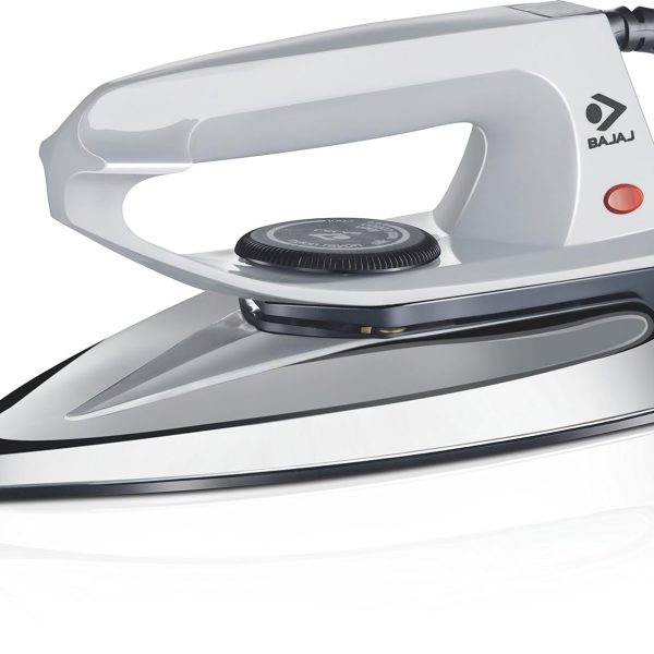 Bajaj DX 2 600-Watt Light Weight Dry Iron | Non-Stick Coated Soleplate | Anti-Bacterial Coating | 180 Degree Swivel Cord | Cool Touch Handle | 2-Yrs Warranty 【Grey】