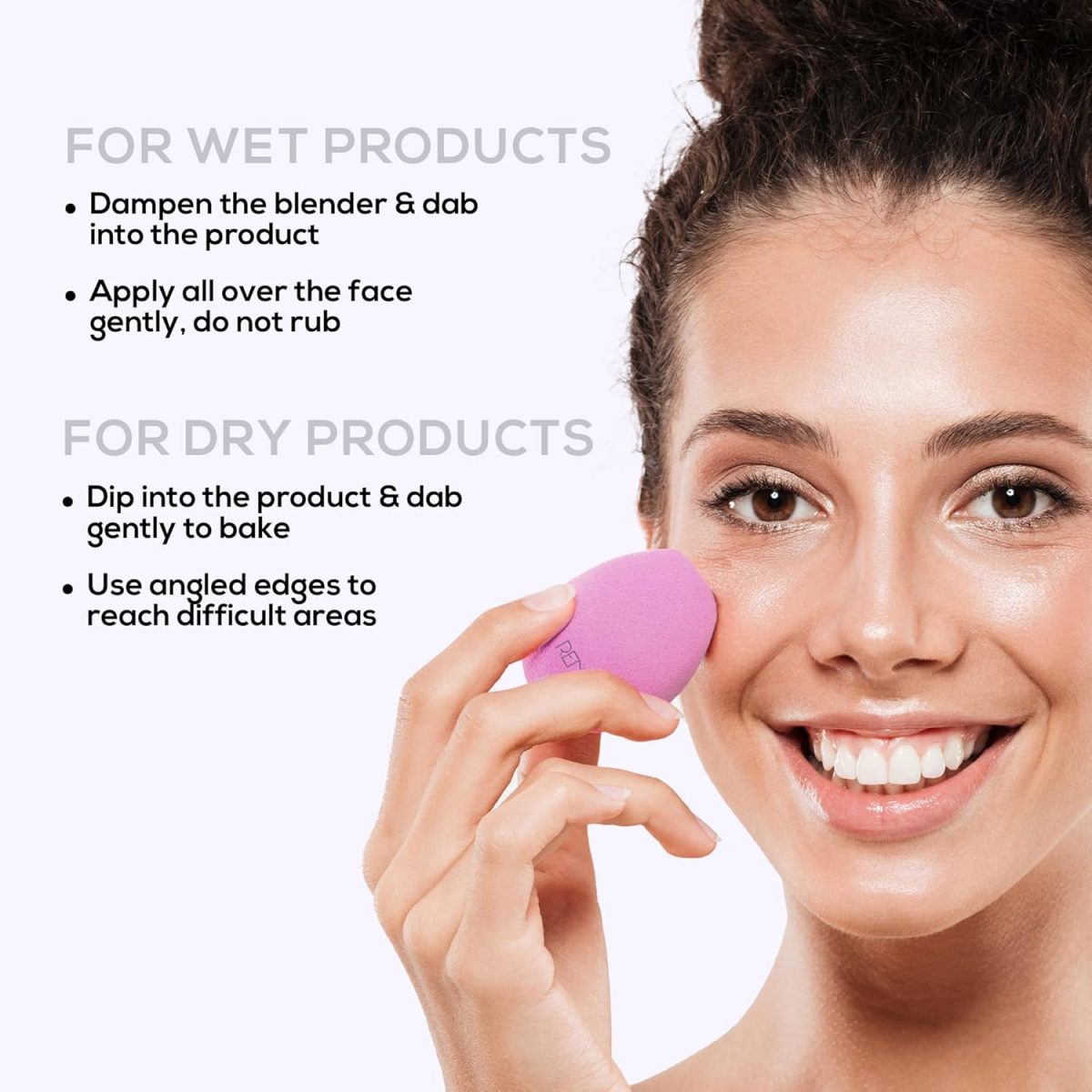 RENEE Makeup Superblender 1pc, Angled Edge Sponge For Effortless Application of Dry & Wet products, Latex Free & Cruelty-Free - Image 6