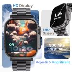 GOBOULT Newly Launched Crown Smart Watch 1.95'' Screen, BT Calling, Working Crown, Zinc Alloy Frame, 900 Nits Brightness, AI Voice Assistant, SpO2 Monitoring, 120+ Sports Mode (Chrome) - Image 4
