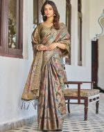 SIRIL Women's Banarasi Silk Jacquard Zari Work Saree With Unstitched Blouse Piece - Image 4