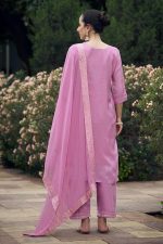 VredeVogel Viscose Rayon Silk Kurta Pant Set with Chiffon Dupatta for Women - Image 5