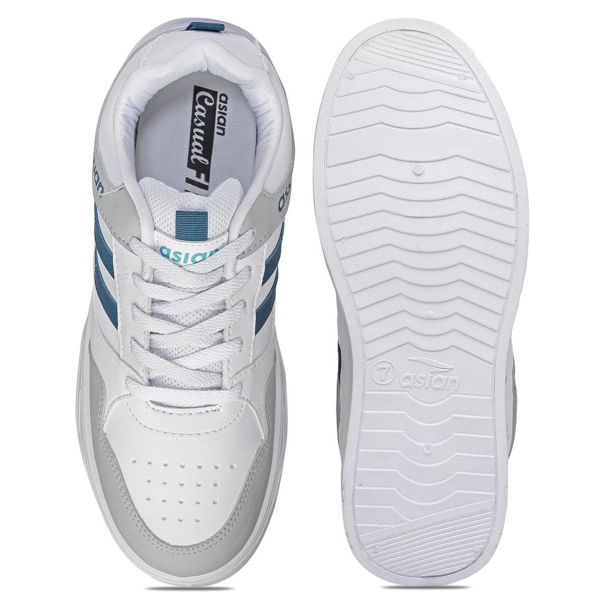 ASIAN Men's BOSTON-02 White Casual Sneaker Shoes with Synthetic Upper Lightweight Comfortable Mid Top Sneaker Shoes for Men's & Boy's - Image 6