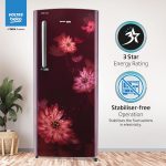 Voltas Beko ‘A Tata Product’ 210 L 3 star Made-in-India Direct cool Refrigerator (RDC245C / W0DWE0M000UGD, Dahlia Wine) - Image 2