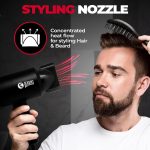 BEARDO Styling Gun Ultra Compact Hair Dryer | 1100 Watts Foldable Hair Dryer | 3 Heat 2 Speed Setting | Hair Dryer For Men | Travel Friendly | Stylish Matte Black Finish | Gift For Brother | Gift For Friends | Gift for Husband - Image 7