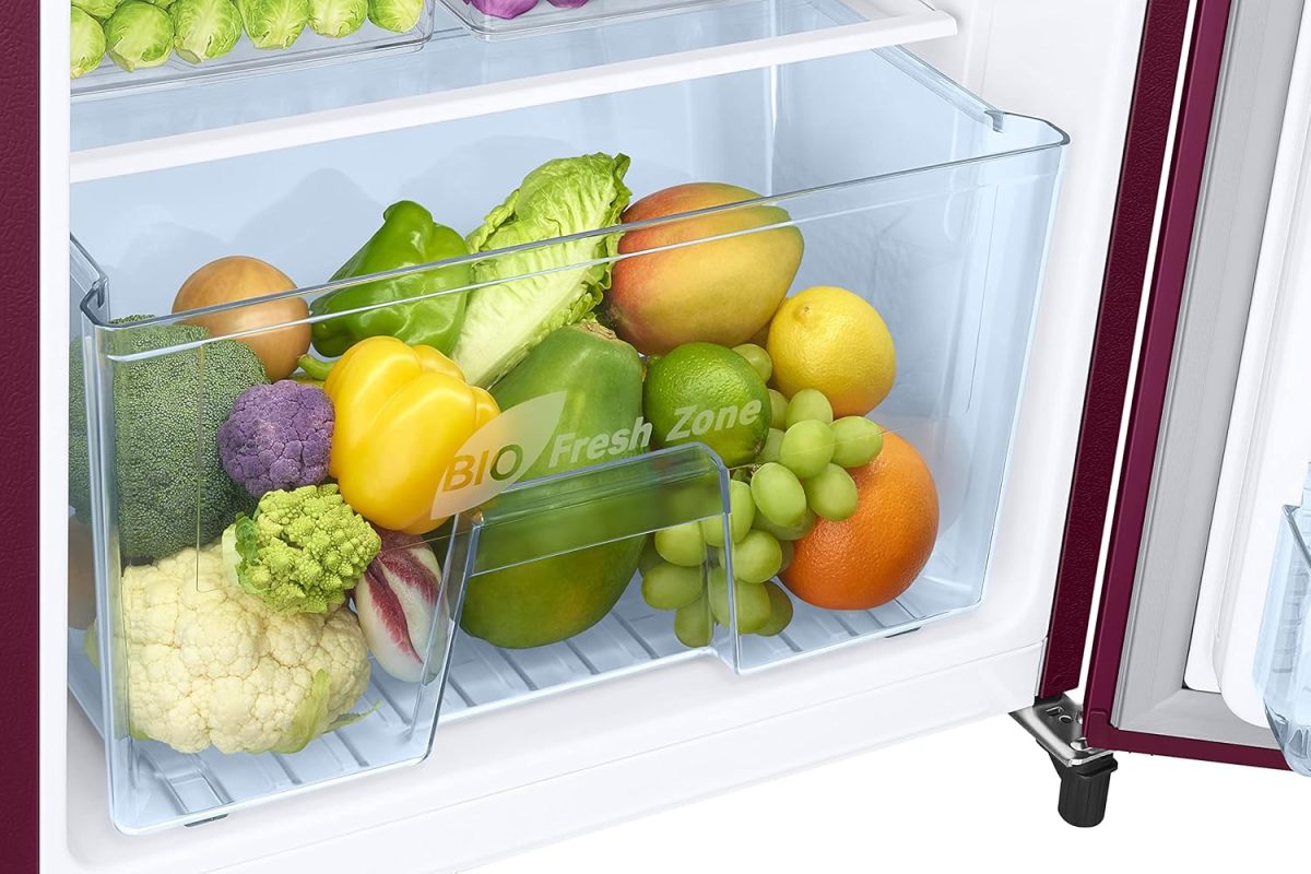 Samsung 183 L, 2 Star, Digital Inverter, Direct-Cool Single Door Refrigerator (RR20C2712R8/NL, Blooming Saffron Red) - Image 6