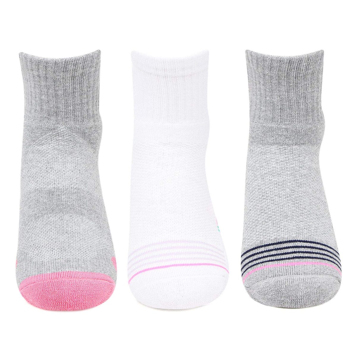 Bonjour Cotton Women Multicolored Cushioned Ankle Length Sports Socks -Pack Of 3 - Image 2