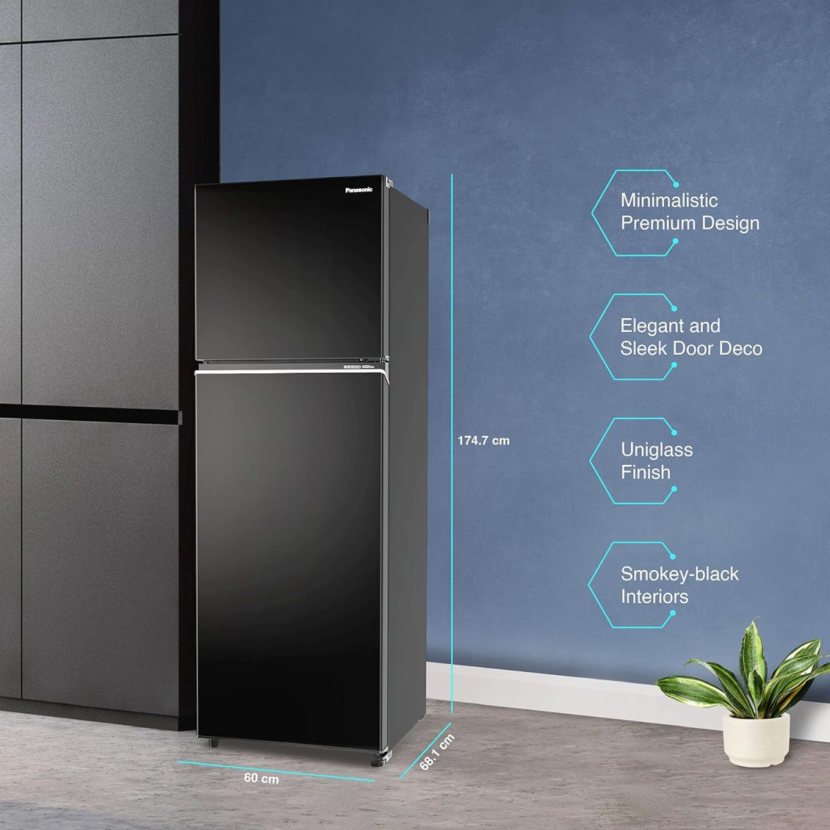 Panasonic 338 L 3 Star Prime Convertible 6-Stage Smart Inverter Frost-Free Double Door Refrigerator (NR-TG355CPKN, Diamond Black, Jumbo Fresh Vegetable Basket, Net Capacity 304L) - Image 3