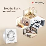 LONGWAY Gusto 6 Inch 150 MM Ventilation Exhaust Fan | High Speed Powerful Motor | Suitable for Bathroom, Kitchen, Office (White) - Image 8