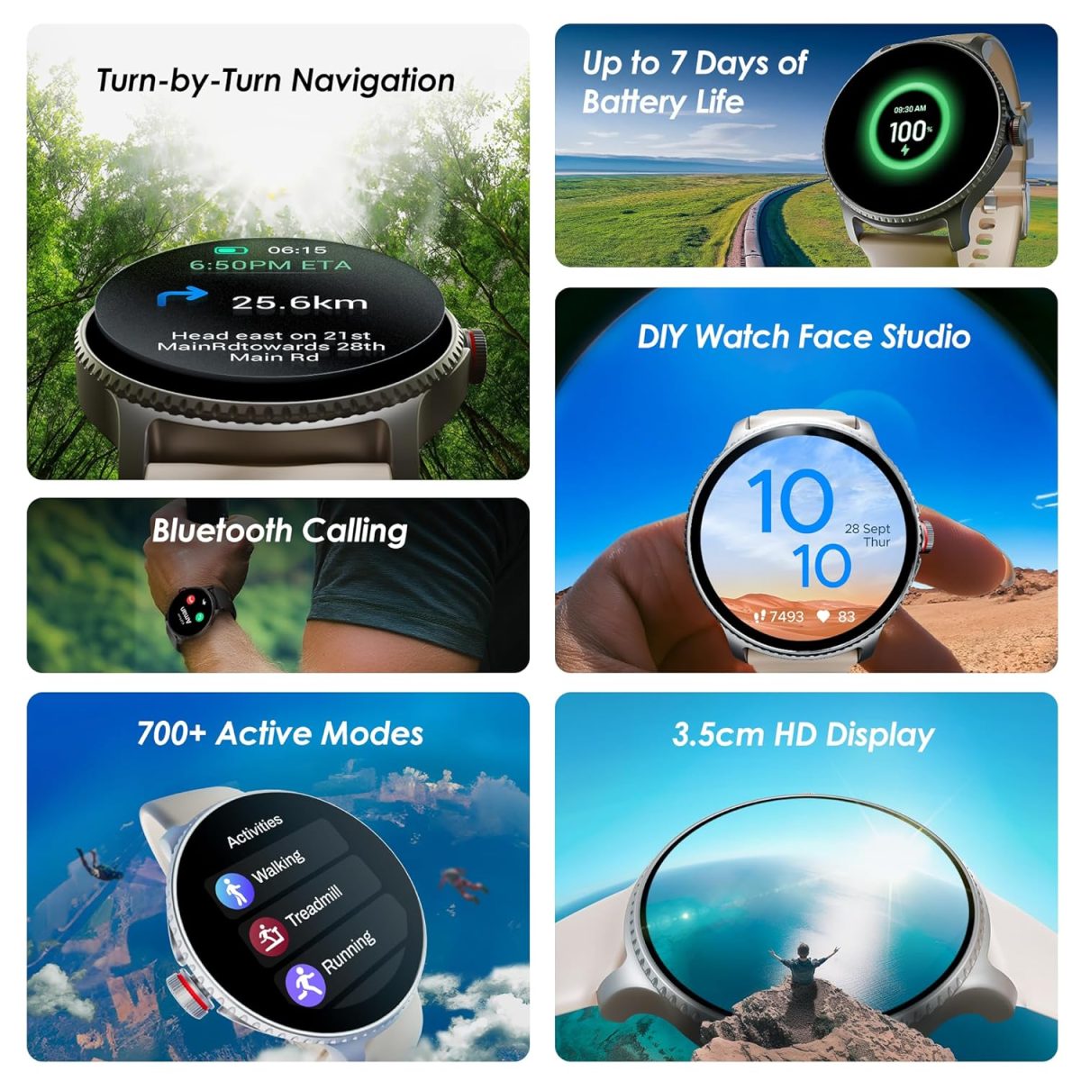 boAt Lunar Discovery w/ 1.39" (3.5 cm) HD Display, Turn-by-Turn Navigation, DIY Watch Face Studio, Bluetooth Calling, Emergency SOS, QR Tray, Smart Watch for Men & Women(Cherry Blossom) - Image 2