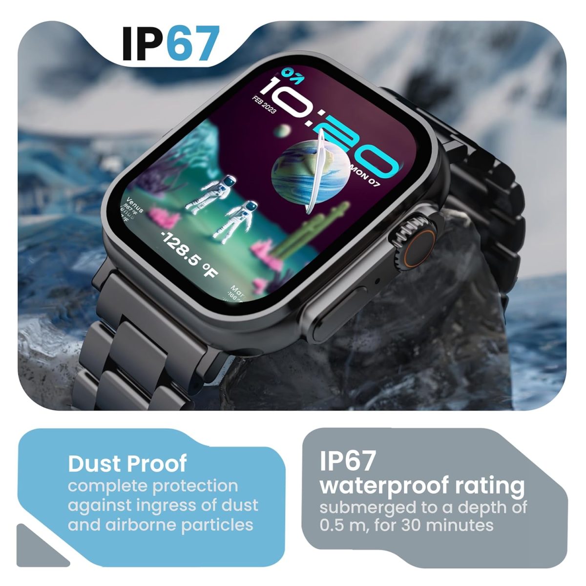 GOBOULT Newly Launched Crown Smart Watch 1.95'' Screen, BT Calling, Working Crown, Zinc Alloy Frame, 900 Nits Brightness, AI Voice Assistant, SpO2 Monitoring, 120+ Sports Mode (Chrome) - Image 10