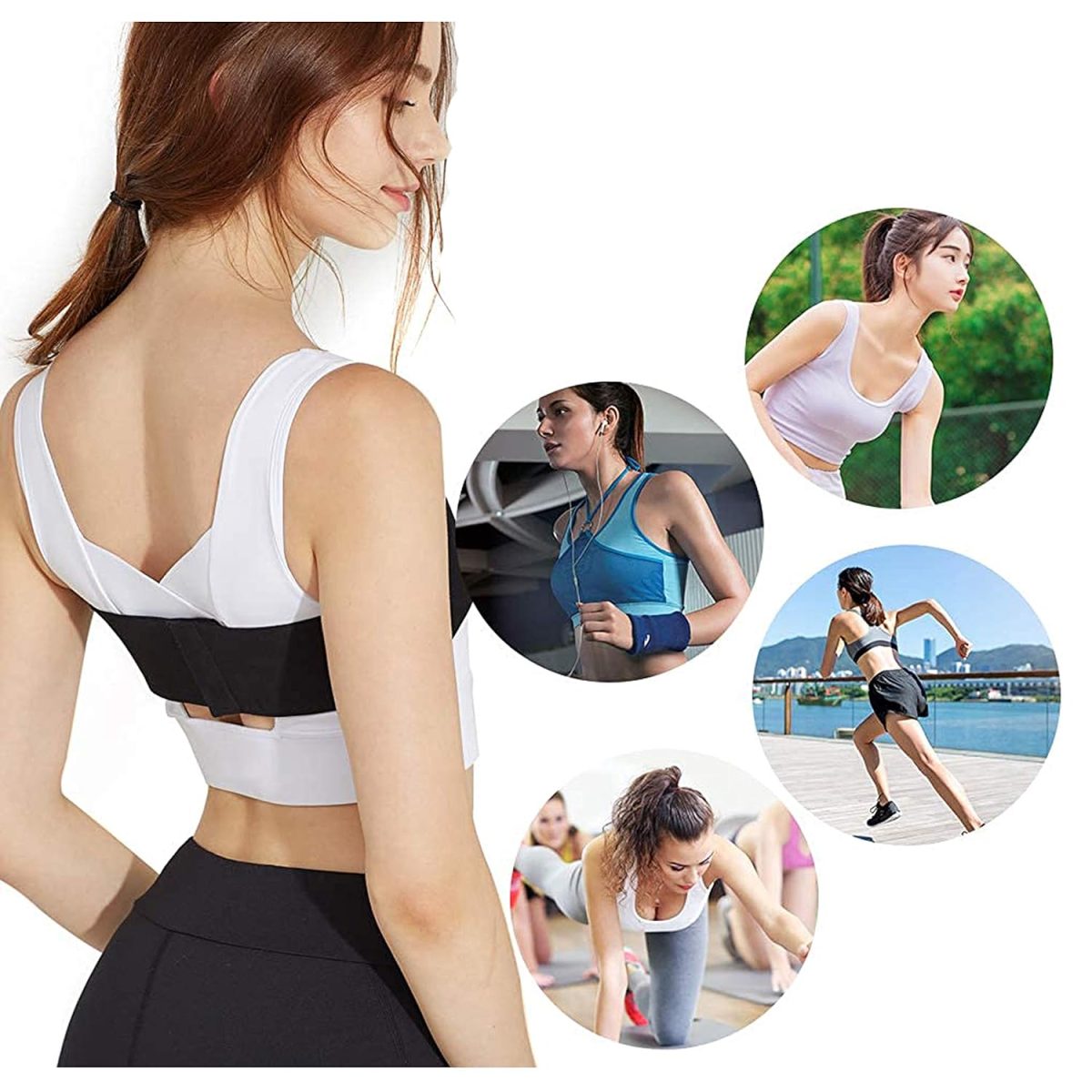 DROPOSALE No-Bounce high-Impact Bra Strap for Women with Adjustable Breast Support Band, Extra stabilizer Band During Dance and Exercise,Free Size (Free, Black) - Image 2