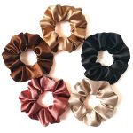 Silvr Bear Luxury Satin Scrunchies Set for Women, Girls | Anti-Hair-Breakage Hair Ties