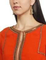 W for Woman Women's Synthetic Straight Fit Straight Kurta - Image 4