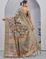 SIRIL Women's Banarasi Silk Jacquard Zari Work Saree With Unstitched Blouse Piece - Image 5
