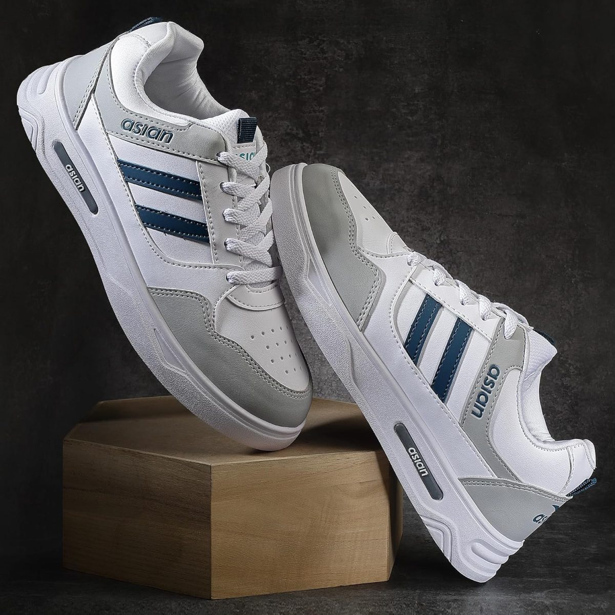ASIAN Men's BOSTON-02 White Casual Sneaker Shoes with Synthetic Upper Lightweight Comfortable Mid Top Sneaker Shoes for Men's & Boy's - Image 3