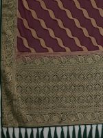 AKHILAM Women's Woven Design Ethnic Motif Georgette Kanjeevaram Saree With Unstiched Blouse Piece (ARYA1301_FL_Parent) - Image 6