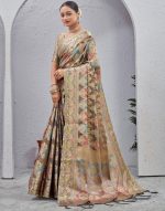 SIRIL Women's Banarasi Silk Jacquard Zari Work Saree With Unstitched Blouse Piece - Image 3