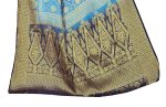 C J Enterprise Women's Banarasi Saree Pure Kanjivaram Silk Saree Soft Design Wear Pattu Sarees Latest Party Cotton With Blouse Piece Kanchipuram for Wedding traditional new 2024 (kismat-2 Sky Blue) - Image 6